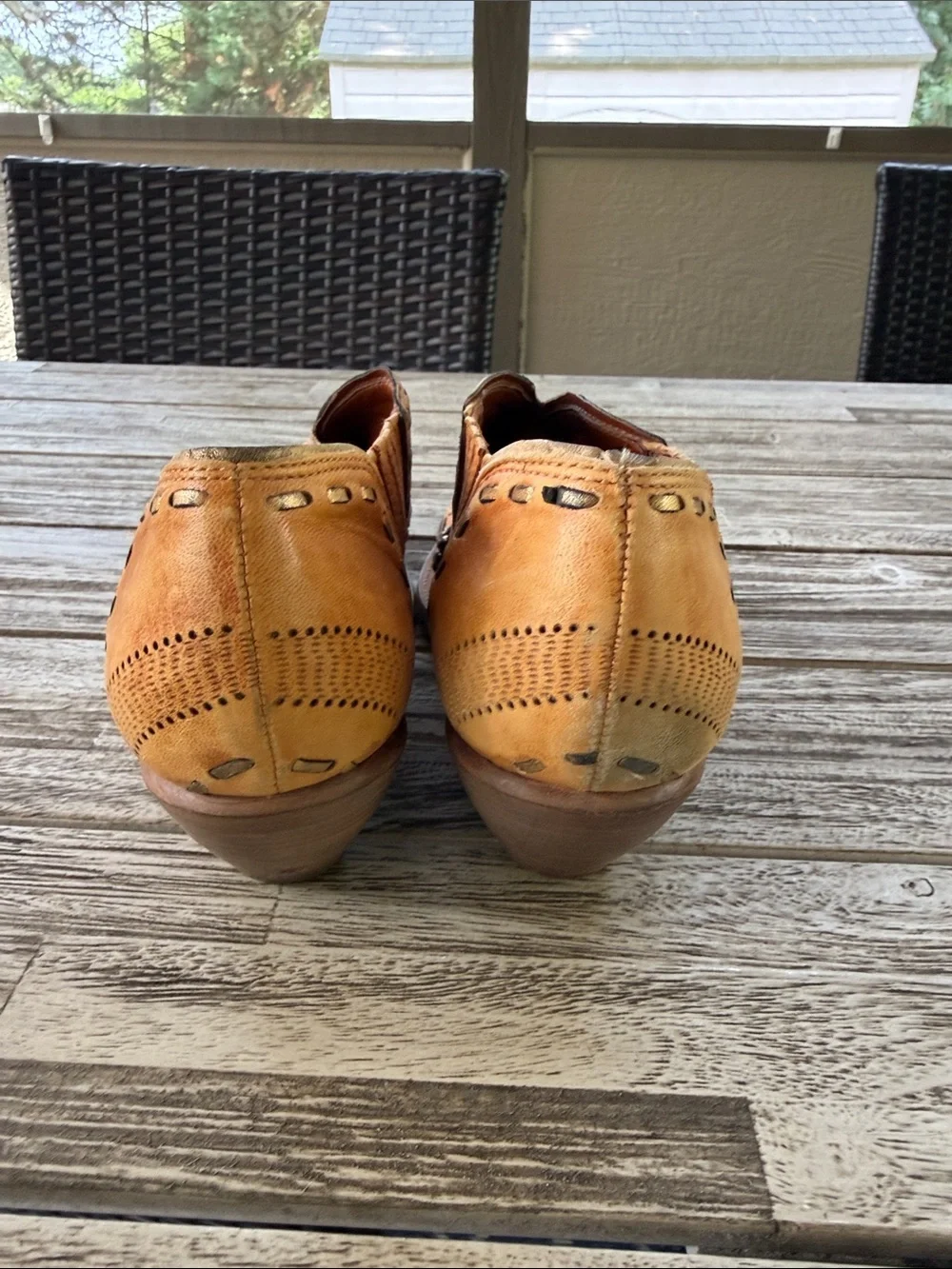 BCBGirls Tan Studded Western Ankle Booties SMOKE FREE HOME